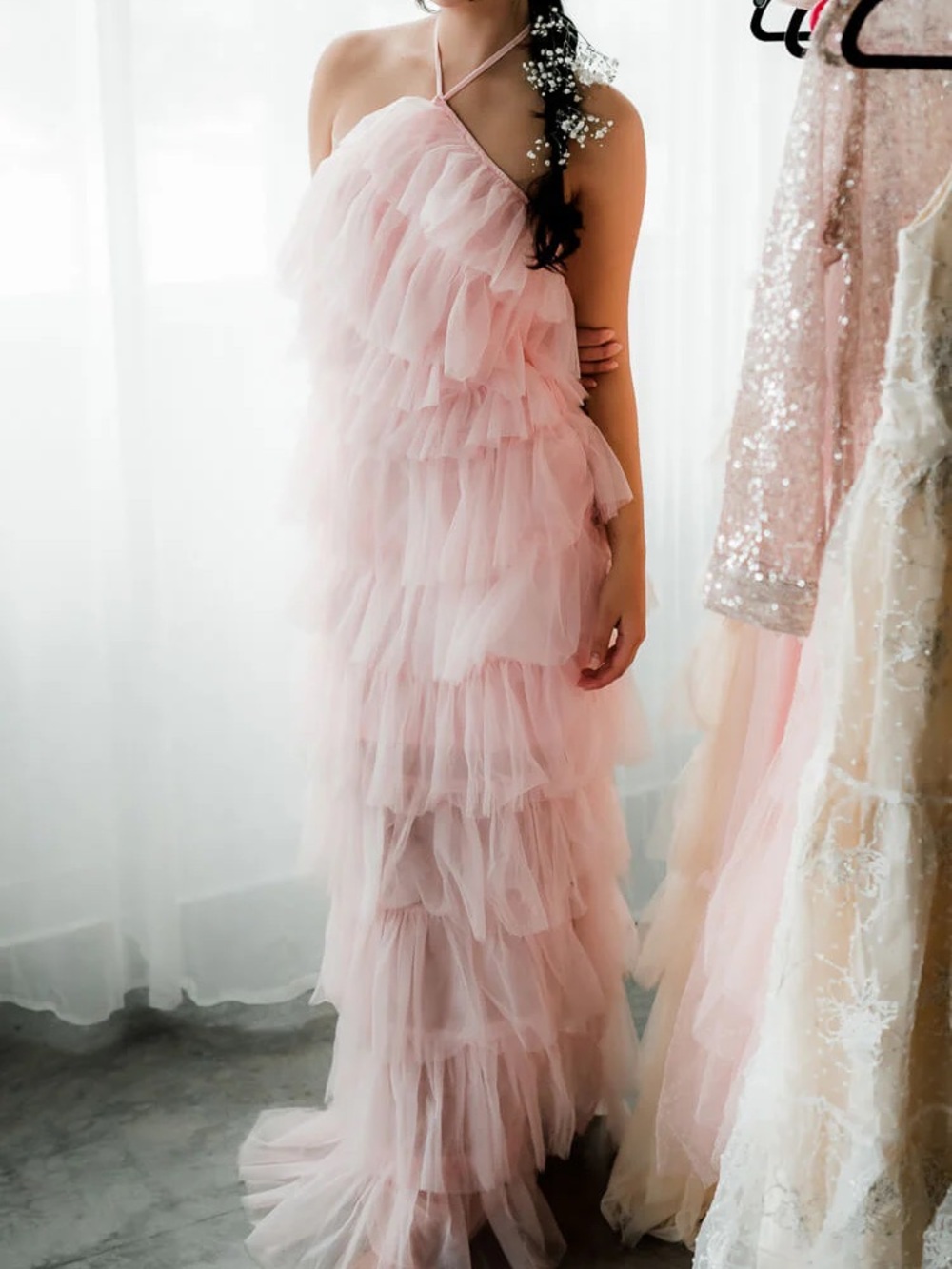 MABLE Blush Pink Tulle Dress - Picture 1 of 4